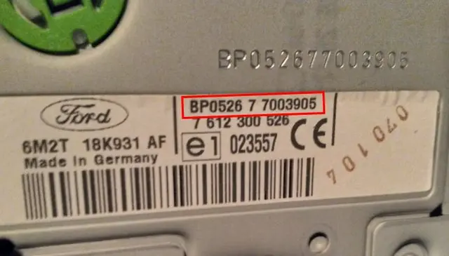 Car Radio Label Example