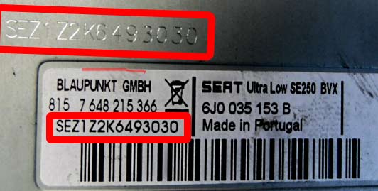 Car Radio Label Example